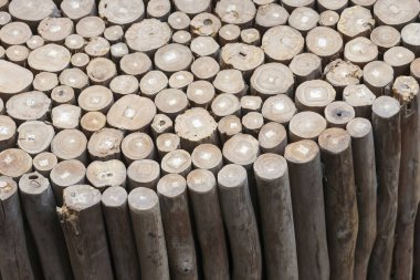 Kaba ahşap yığın dokusu, doğal ahşap deseni ve kaba yuvarlak şekillerle detaylandırılmış kahverengi ahşap yüzeyi gösteriyor. Mobilyalar için sıcak doğa hissini iletiyor.