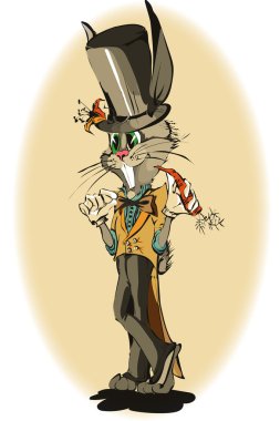 Bunny entertainer on the stage clipart