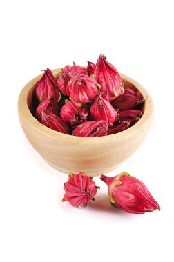 Roselle beyaz arkaplanda izole edildi