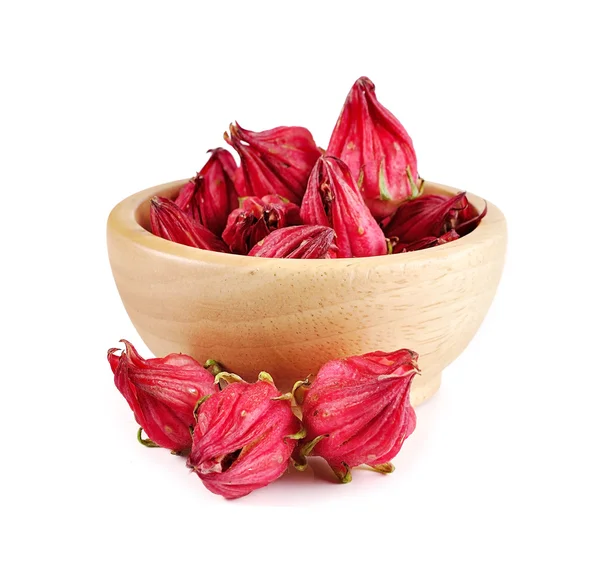 Roselle beyaz arkaplanda izole edildi