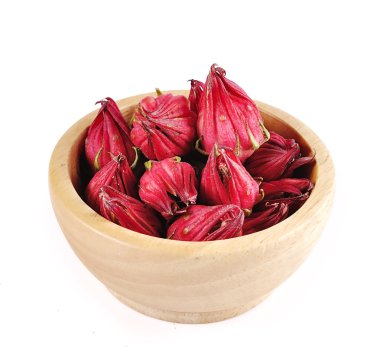 Roselle beyaz arkaplanda izole edildi