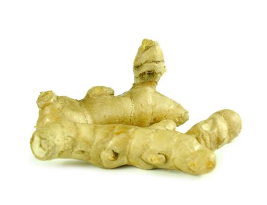 Beyaz arkaplanda zencefil izole