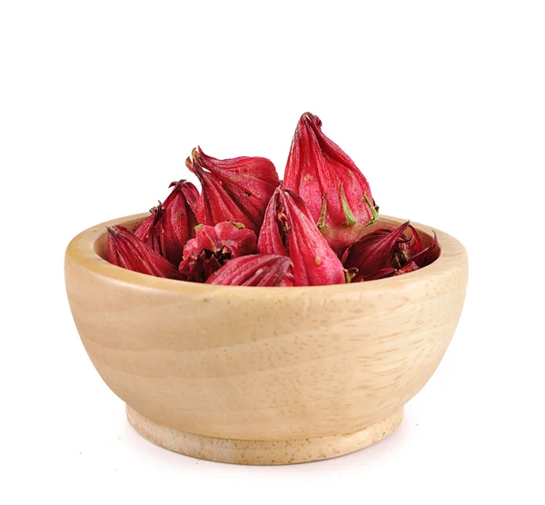 Roselle beyaz arkaplanda izole edildi