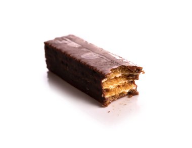 Beyaz arkaplanda izole edilmiş waffle 'lar