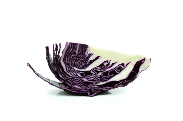 Purple cabbages close up isolated on white background. — Stock Photo, Image