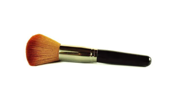 Make-upu brushs zblízka, izolované na bílém pozadí — Stock fotografie