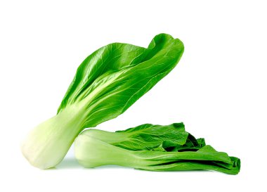 Beyaz arka plan üzerinde izole Mockpak choi