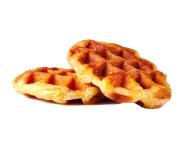 Beyaz arkaplanda izole edilmiş waffle 'lar