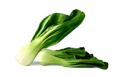 Beyaz arka plan üzerinde izole Mockpak choi