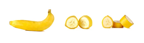 바나나는 흰 배경으로 분리되어 있다 — 스톡 사진