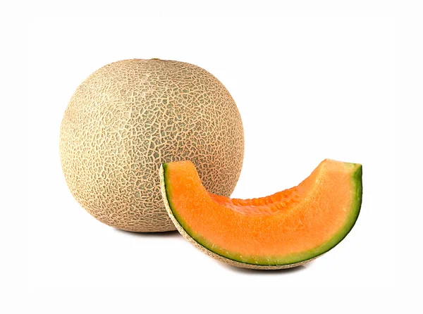 Cantaloupe isolated on white background — Stock Photo, Image