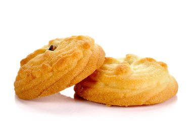 Beyaz arkaplanda izole edilmiş çerezler