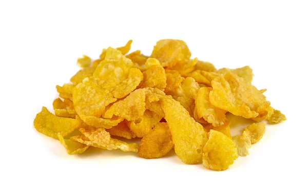 Cornflakes granen geïsoleerd op witte achtergrond — Stockfoto