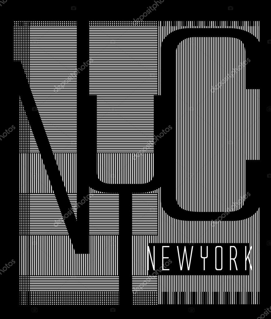New york city typography, t-shirt graphics, vector