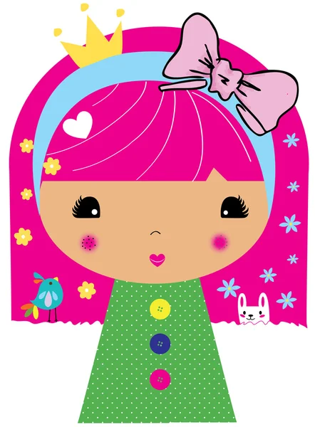 Cute girl with stars — Stock Vector