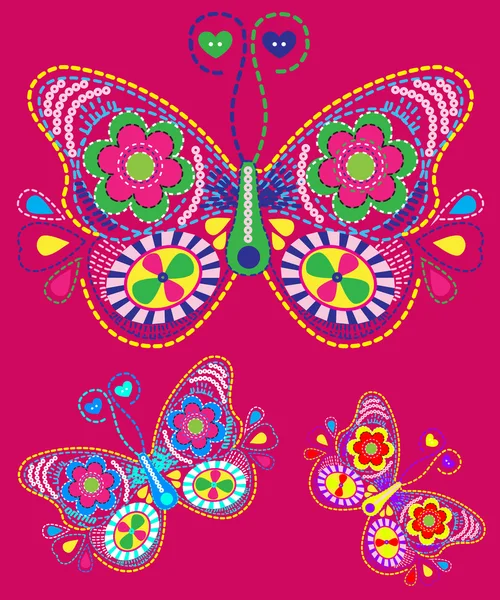 Dibujado a mano vector zentangle mariposa ilustración. Decorativo a Vector De Stock