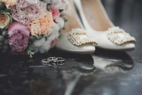 Detalhes do casamento da noiva — Fotografia de Stock