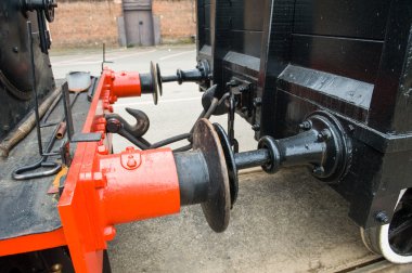 Demiryolu tren arabellek detayını yakın çekim