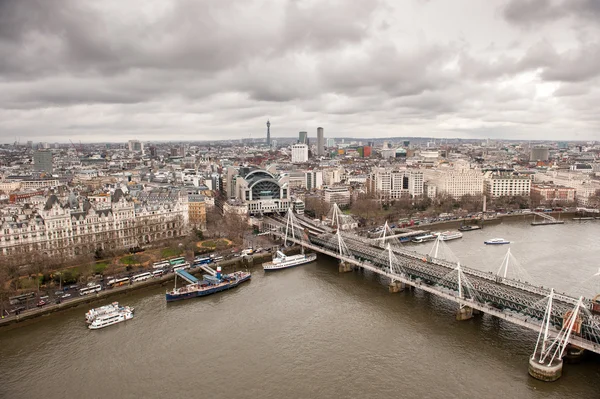 London fair from high above River Thames — Stock Photo, Image