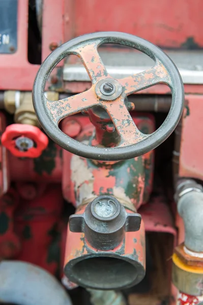Close up van een Vintage brand vrachtwagen apparatuur en leidingen — Stockfoto