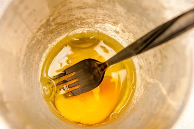 Sürahi içinde çatalla yumurta