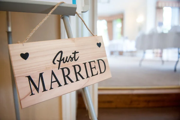 Just married sign — Stock Photo, Image