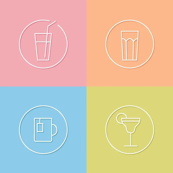 some drinks linear icons set 02