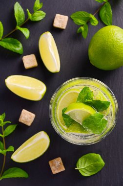 Taze mojito kokteyli, limon ve nane..