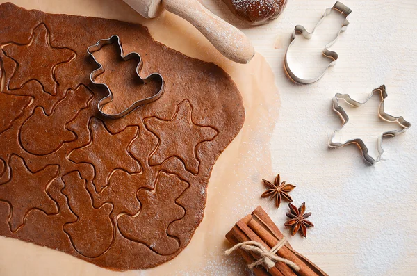 Ingredientes para hornear para galletas de Navidad —  Fotos de Stock