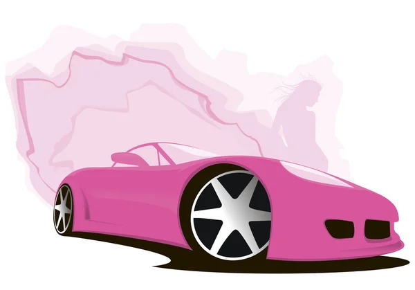 Sport masina roz — Vector de stoc