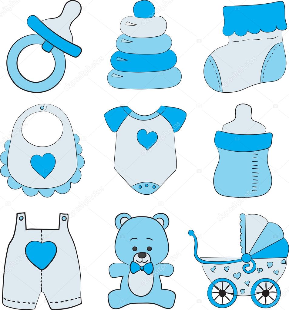 Set of baby boy accessories Stock Vector Image by ©chaos_08.bk.ru #105502280