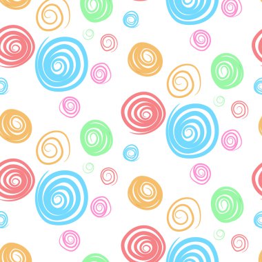 Beyaz desen renkli swirls