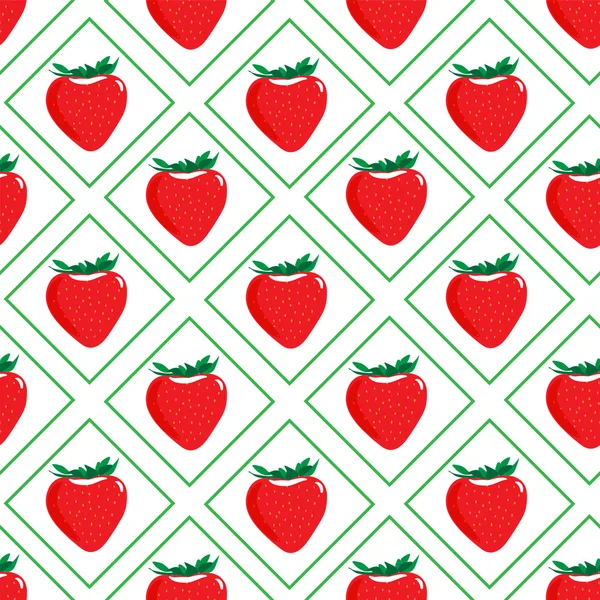 Patrón sin costuras con fresas — Vector de stock