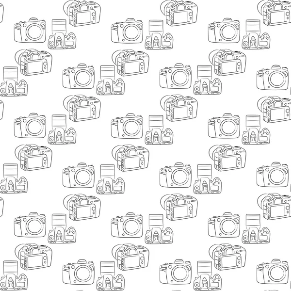 Ψηφιακή φωτογραφική μηχανή Slr σε ένα πρότυπο λευκό φόντο — Διανυσματικό Αρχείο