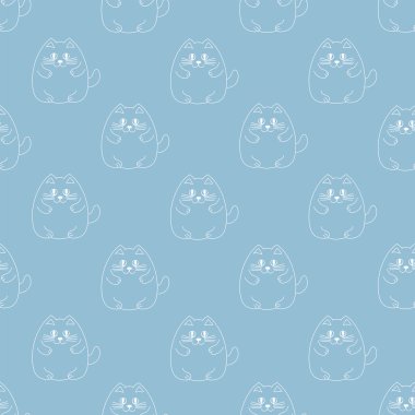 Mavi arka planda bir kedi