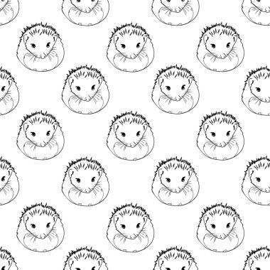 Kirpi stilize çizgi eğlenceli seamless modeli çocuklar ve bebekler için. 