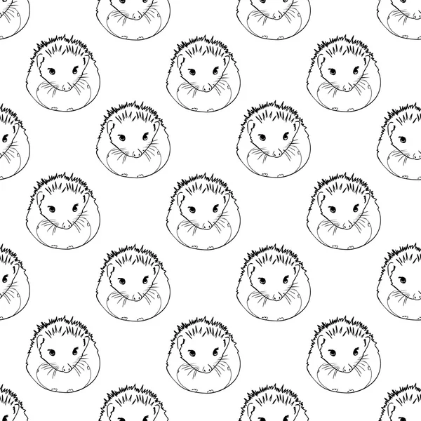 Kirpi stilize çizgi eğlenceli seamless modeli çocuklar ve bebekler için. 