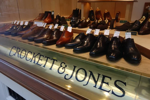 Brussels Belgium August 2020 Elegant Crockett Jones Shoes Displayed Sale — Stock Photo, Image