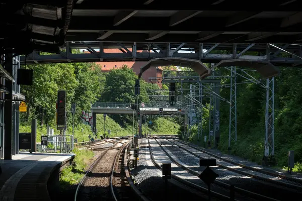 Empty Railway Tracks Diminishing Perspective — Stock Photo, Image