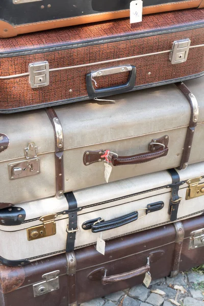 Stack Old Suitcases Royalty Free Stock Photos