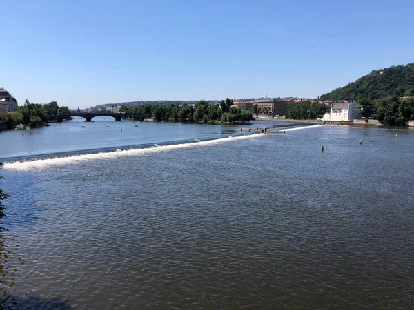 Rio Vltava Mais Longo República Checa — Fotografia de Stock