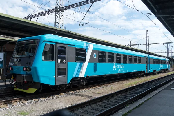 Praga Czechy Lipca 2020 Arriva Vlaky Lokomotywa Pociągi Arriva Zapewniają — Zdjęcie stockowe