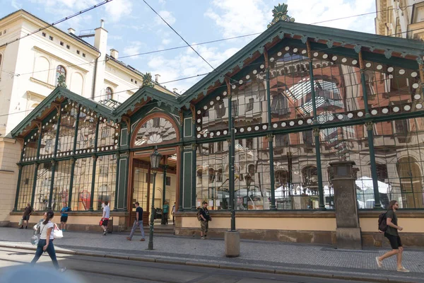 Praga República Checa Julho 2020 Exterior Estação Ferroviária Masaryk Segunda — Fotografia de Stock