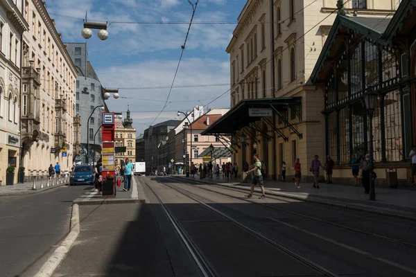 Praga República Checa Julho 2020 Exterior Estação Ferroviária Masaryk Segunda — Fotografia de Stock