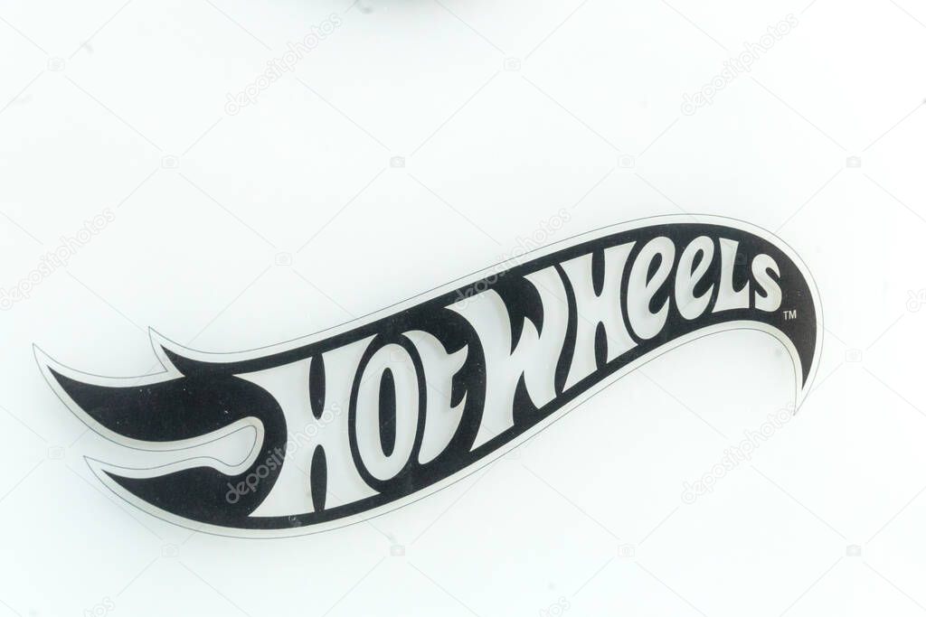 Prague, Czech Republic - July 23, 2020: Logo of Hot Wheels, a brand of die-cast toy cars introduced by American toy maker Mattel in 1968