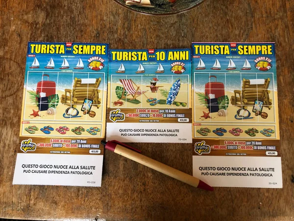 Ρώμη Ιταλία Σεπτεμβρίου 2020 Turista Sempre Italian Scratch Win Cards — Φωτογραφία Αρχείου