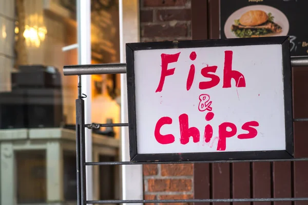 Fish Chips Sign — Stock Photo, Image