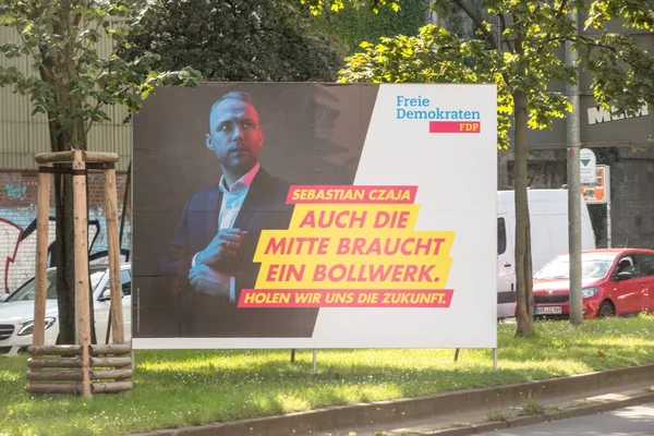 Berlin Niemcy Września 2021 Plakat Kampanii Wyborczej Wolnej Partii Demokratycznej — Zdjęcie stockowe