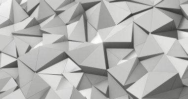 Sunum tasarımı için soyut gümüş geometrik şekiller arka plan. 3d illüstrasyon, 3d canlandırma
