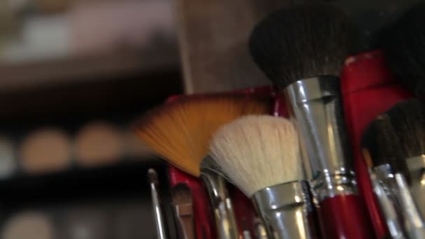 Make-up borstel Hd — Stockvideo